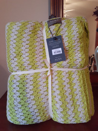 Brand New Knitted Cotton Blanket/Throw By Aura
