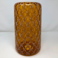 Vintage Amber Glass Pendant Lamp Shade Thousand Eyes