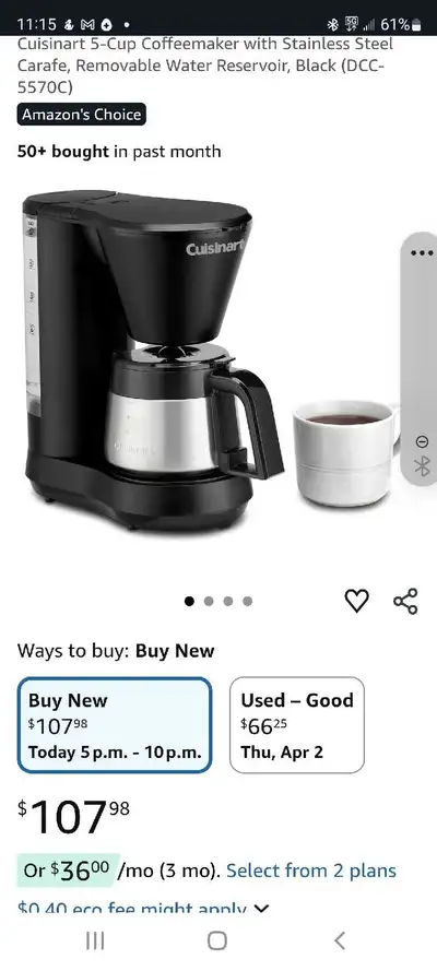 Cuisin art coffee maker, View more