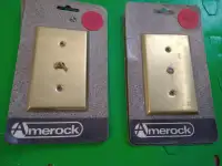 Brass Single Gang Cable Outlet Cover Plate