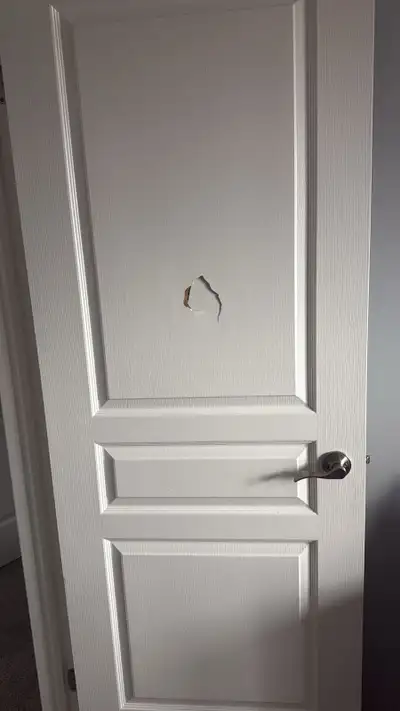 FREE Interior Door – Needs Repair (No Handle)White interior door with a small damaged panel (see pho...