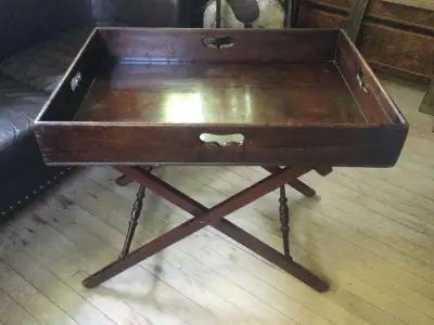Arts & Crafts Folding Butler Tray Table,  circa 1890s, View more