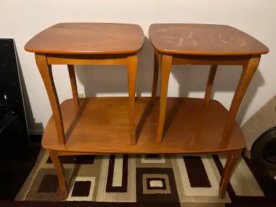 WOOD COFFEE AND TWO SIDE TABLE, View more
