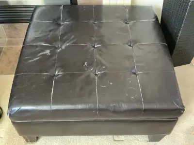 worn big square black ottoman storage seating, View more