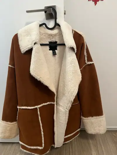 Forever 21 Faux Suede Shearling Coat, View more