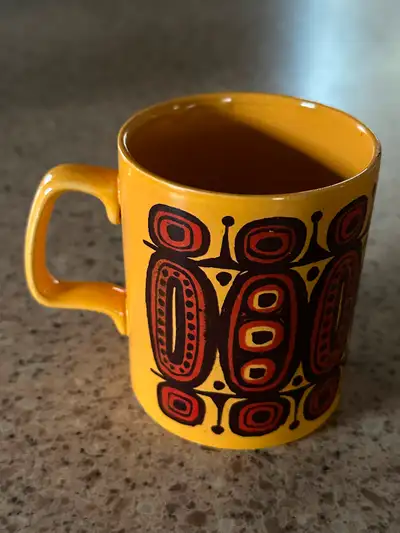 1 TASSE EN CÉRAMIQUE VINTAGE RÉTRO MID CENTURY MCM ART NAÏF, View more