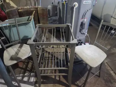 metal table with glass top, View more