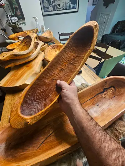 Beautiful hand carved fruit, salad, candy or whatever you can dream up bowls made by me "Chesterfiel...