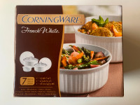 CORNINGWARE 7-Piece Round Dish Set with Glass and Plastic Cover