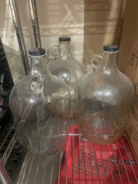 7 x One gallon glass bottles - Free!