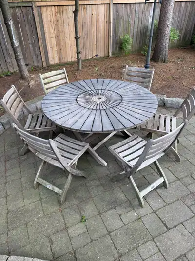 Leisuregrow Teak Table and Chairs, View more