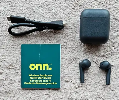 ONN TRUE WIRELESS EARPHONES WITH NOISE CANCELLATION, View more