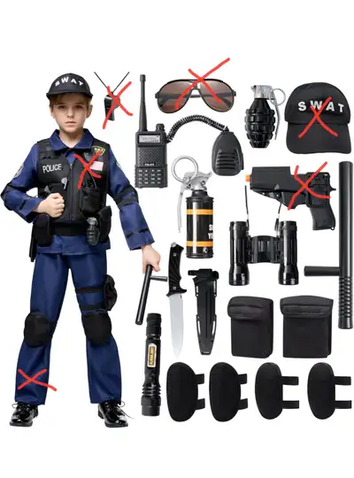 Spooktacular Creations Police SWAT Costume Size L (10-12), View more