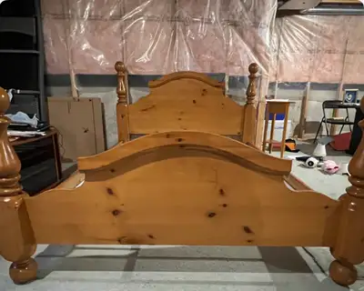 Queen Size Solid Pine Bed Frame – Excellent Condition, View more