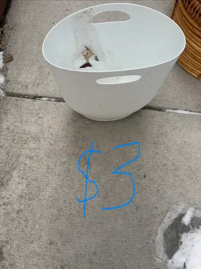 White plastic basket , View more