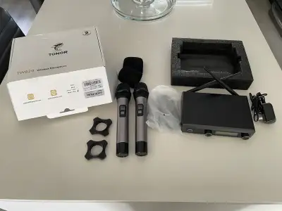 Tonor TW820 Wireless Microphone Set- Dual Cordless- Brand New, View more