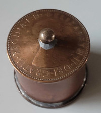Vintage Rare 1920 Copper One Penny Miniature Dollhouse Canister 