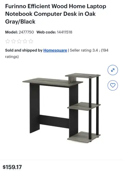 Furinno Computer Desk with Storage, View more