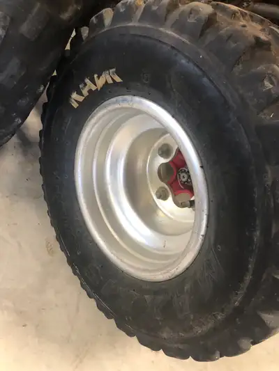 Honda trx rims and tires 4x110 bolt pattern for the rear wheels $250 OBO for the aluminum ones 150$...