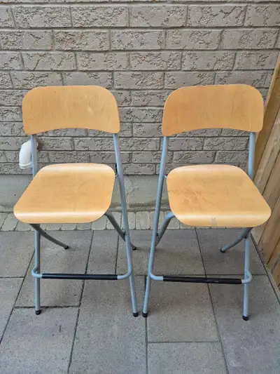 2 Ikea foldable bar stools (about 25" tall), View more