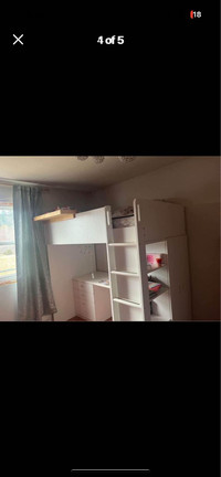 ikea LoftBed with desk, bookshelf and closet