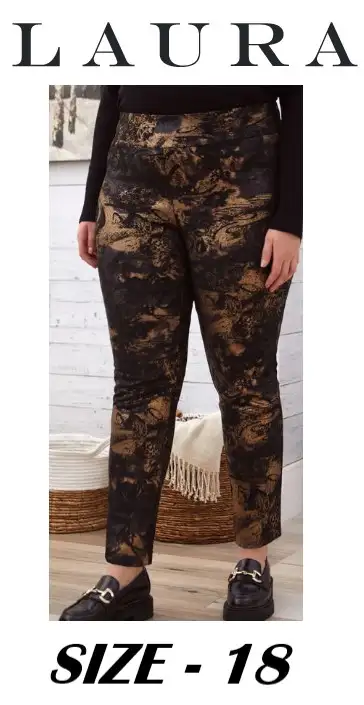 Metallic Pattern Pull-On Pants Size = 18, View more