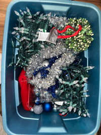 2 boxes of mixed Christmas decorations 