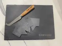 Samsung Stone Cheese Board With Knife, Case, and Labels