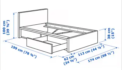 white twin bed, View more