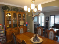 Dining Room Furniture, Solid Oak: Table, Chairs & Cabinet