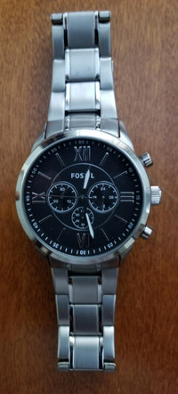 Fossil Flynn Black Dial Stainless Steel Chronograph Men's Watch
