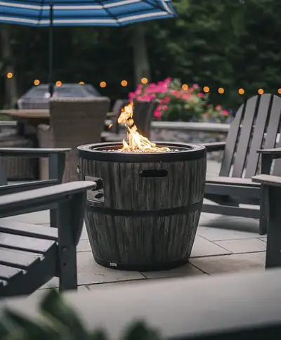 Global Outdoor Wine Barrel Fire Table, View more