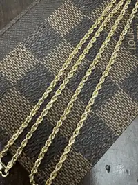 18” 14k SOLID Gold Diamond Cut Rope Chain Necklace 6.92 grams