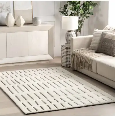 Brand New Off White Hand Tufted New Zealand Wool Rug, View more