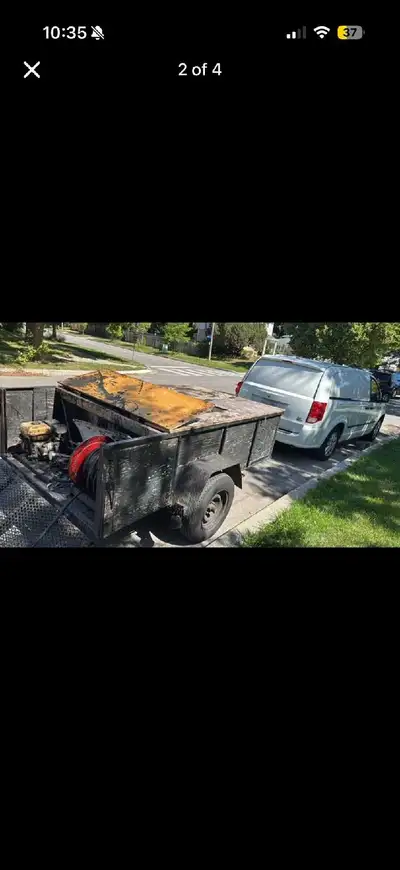 Drive way sealing trailer with machine and 2 tanks each 450 litre capacity. Will provide tools and e...
