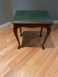 Glass top wooden side table
