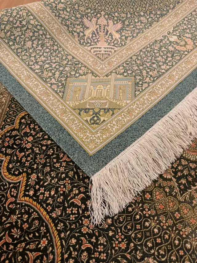 Persian Silk Rug, QUM HANDMADE AREA, TRADITIONAL JAMSHIDI | Rugs ...