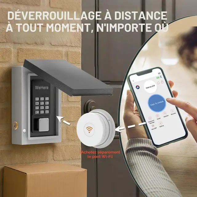 Boîte de verrouillage à clés extérieure, bluetooth ext/int NEUVE in Security Systems in City of Montréal - Image 4