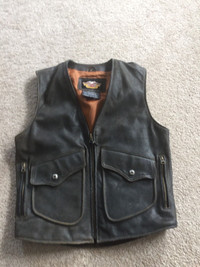 Harley Davidson Billings Distressed Leather Vest-Small