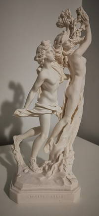 Apollo & Daphne Bernini God Greek Nude Maiden Cast Marble Statue
