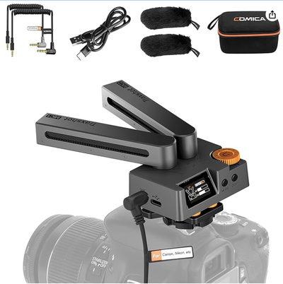 BARELY USED 【Super Compatibility】 Comica Traxshot all-in-one shotgun mic comes with two 3.5mm audio...