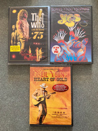 New music DVDs Neil Young The Who Yes Live Heart of Gold 