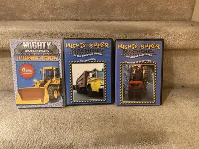 For sale is a set of three used Mighty Machines DVDs perfect for young fans of construction and recy...