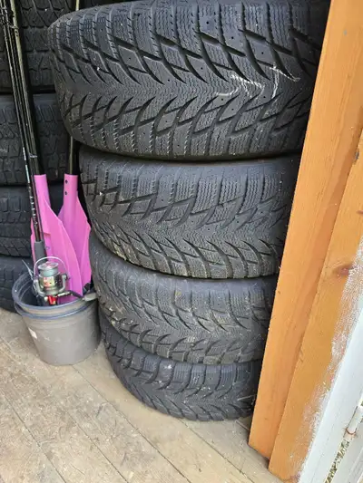 4 winter tires on rims. Tires only used for one season, approximately 8000 kms. Previously installed...