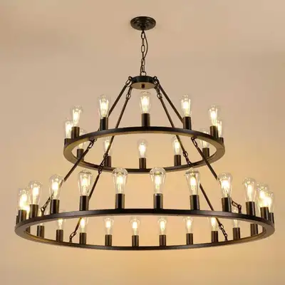 2 layer Chandelier, wagon wheel style - new in box, View more