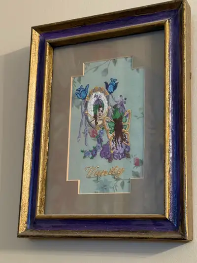 Framed Machine Embroidery Fairy Mirror 5x7, View more