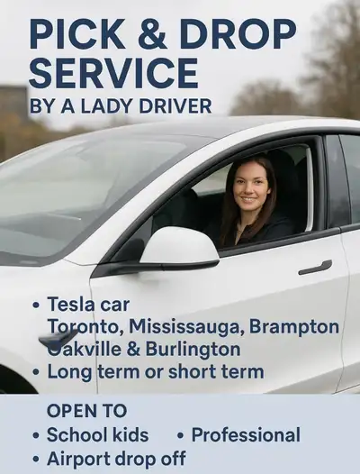 pick up service by lady driver, View more