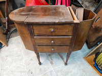 Antique 3 drawer cabinet with side pockets