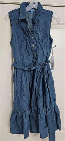 Draper James Rsvp Womens Denim Belted Shirt Dress Blue Sz M in Women's - Tops & Outerwear in Mississauga / Peel Region - Image 4