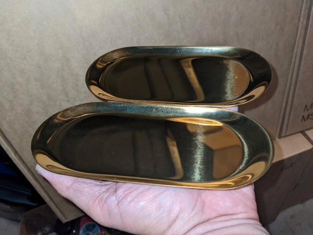 Stainless Steel (Gold finish) Decorative Tray, Set of 2 in Home Décor & Accents in Mississauga / Peel Region